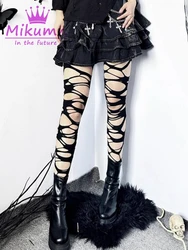 Mikumn Harajuku Gothic Black Sexy Women Socking Y2k Grunge Hollow Out Dark Mesh Pantyhose Punk Rock Chic Streetwear