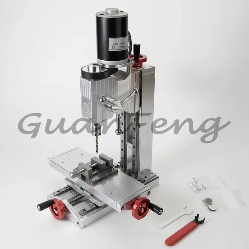 Small Benchtop CNC Drilling Milling Machine 220V, Cross Sliding Table Drill Mill for DIY Metal Processing