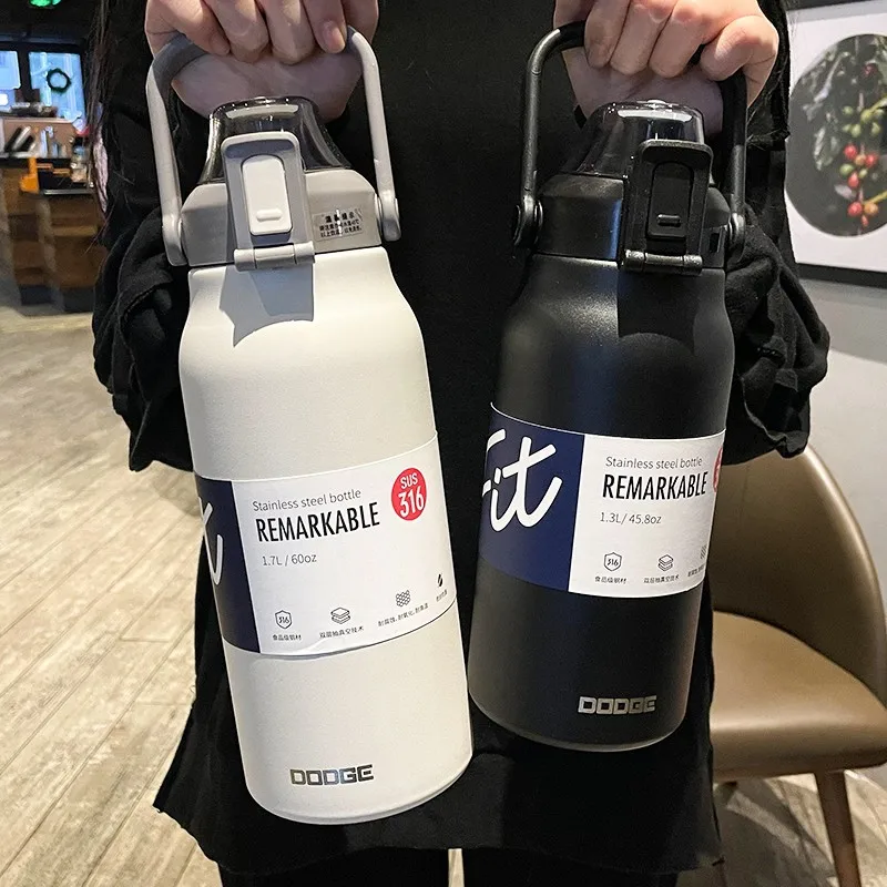Große Kapazität Thermo flasche tragbare Thermo becher Thermoskanne Wasser flasche Becher Thermos flaschen Outdoor isolierte Edelstahl becher