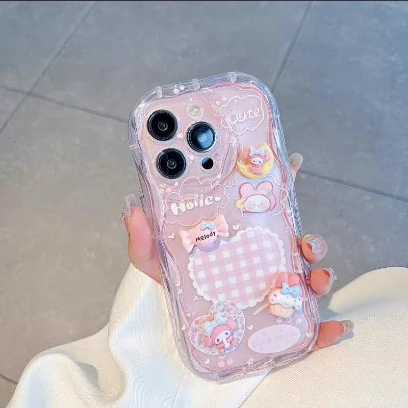 Cinnamoroll Melodie Cartoon 3D Case Voor POCO M7 F7 X7 X6 F6 M6 X5 M4 X3 Pro M5S C71 C61 C65 C75 5G 4G Keten TPU Telefoon Cover Gevallen