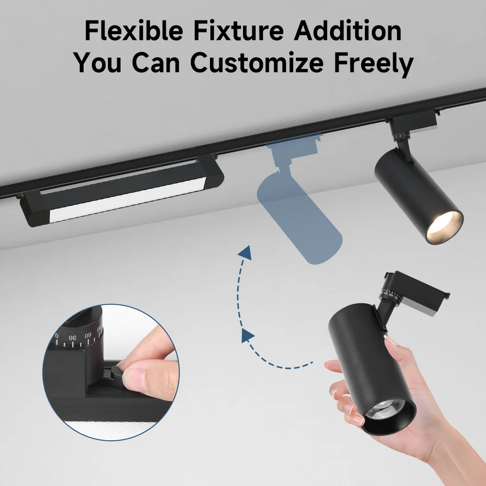 Luzes de pista com escalas conjunto de iluminação de trilho de teto lâmpada ponto led iluminação do quarto loja de roupas luzes de trilho para casa lâmpada de parede