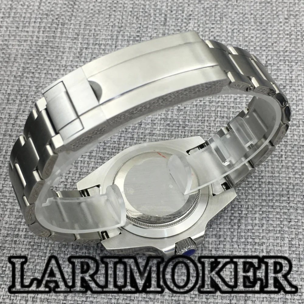 LARIMOKER 40MM GMT Orologio meccanico da uomo NH34 Vetro zaffiro Nero Grigio Lunetta in ceramica Meteorite Texture Quadrante Calendario luminoso