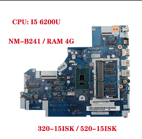 

Lot DG421 DG521 DG721 NM-B241 for Lenovo 320-15ISK/IKB 520-15ISK 520-15IKB laptop motherboard with CPU I5 6200U 4G-RAM