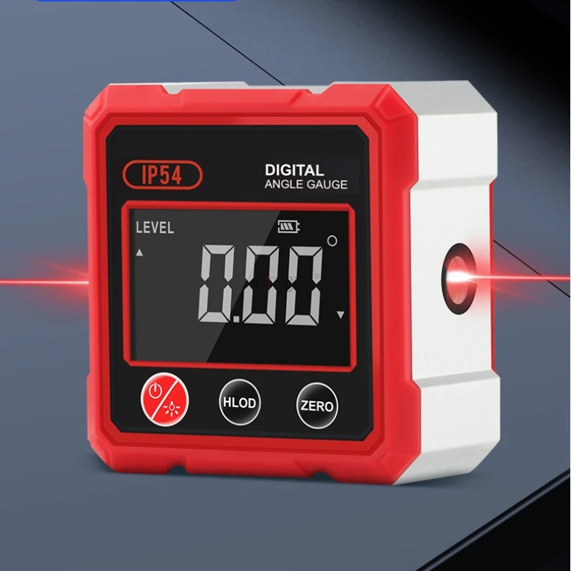 Dual Laser Electronic Digital Inclinometer High-precision Level Ruler Four-side Strong Magnetic Digital Angle Gauge 360° Measure