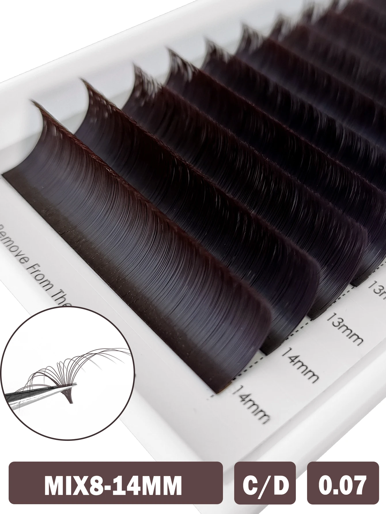 CoMango Dark Brown Easy Fanning Eyelash Extension Self Handing Fast Bloom Flowering Mega Volume Lashes  Cilios pestañas Natural