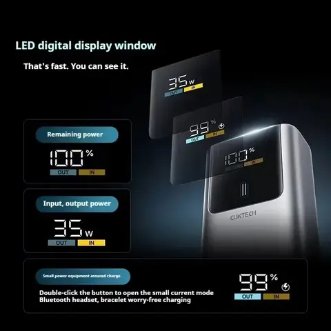 CUKTECH 10 Mini Power Bank 55W MAX 10000mAh High-Capacity Digital Display Power Bank Portable Fast Charging Chargers Original