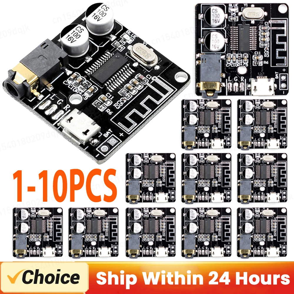 1-10pcs VHM-314 Bluetooth Audio Receiver Board BT 4.1/5.0 MP3 Lossless Decoder Board Wireless Stereo Music Module 3.7-5V  5