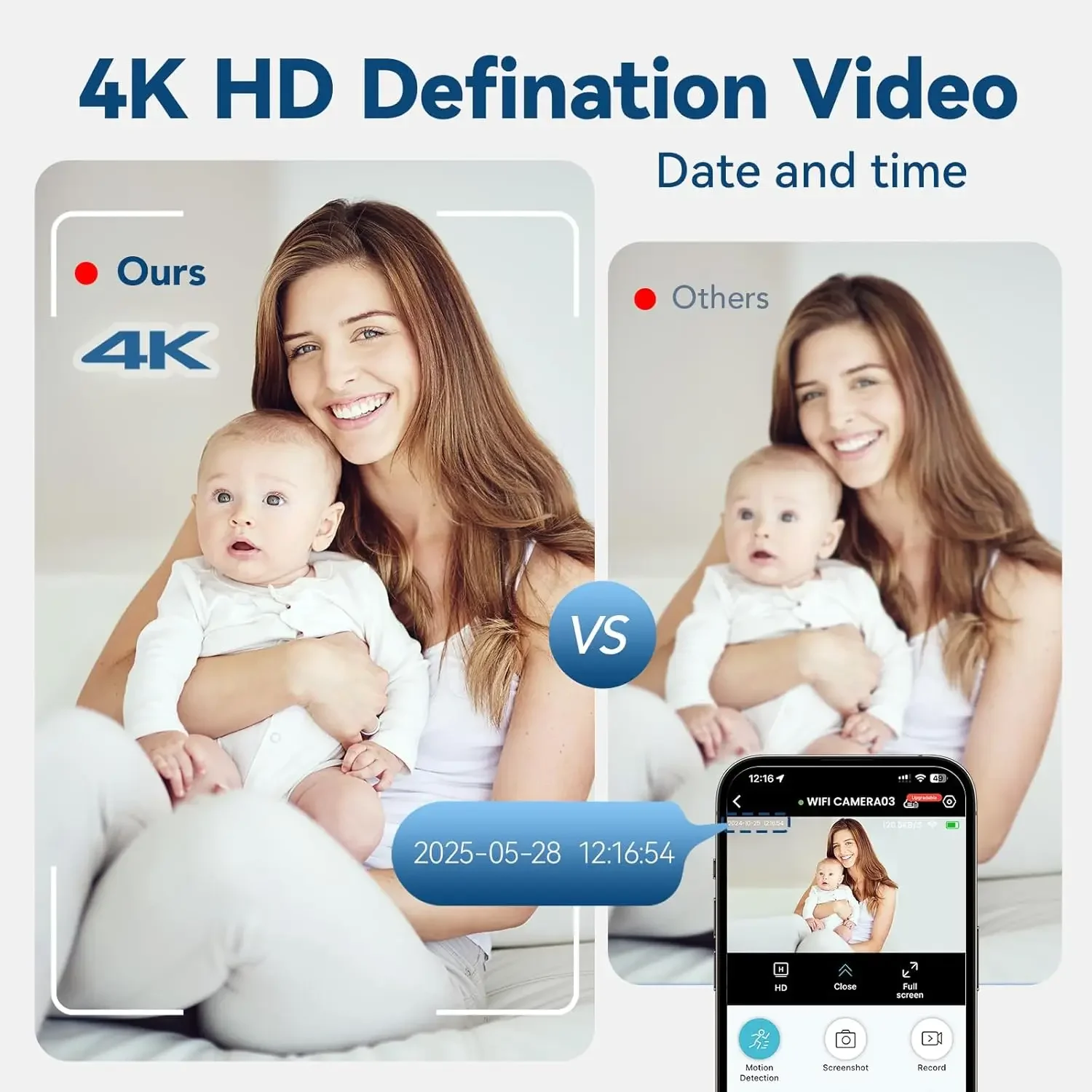 4K HD Wireless Mini WiFi Security Camera Monitoring Detection Security Protection Night Vision Home Safety Long Battery Life ﻿ image 4
