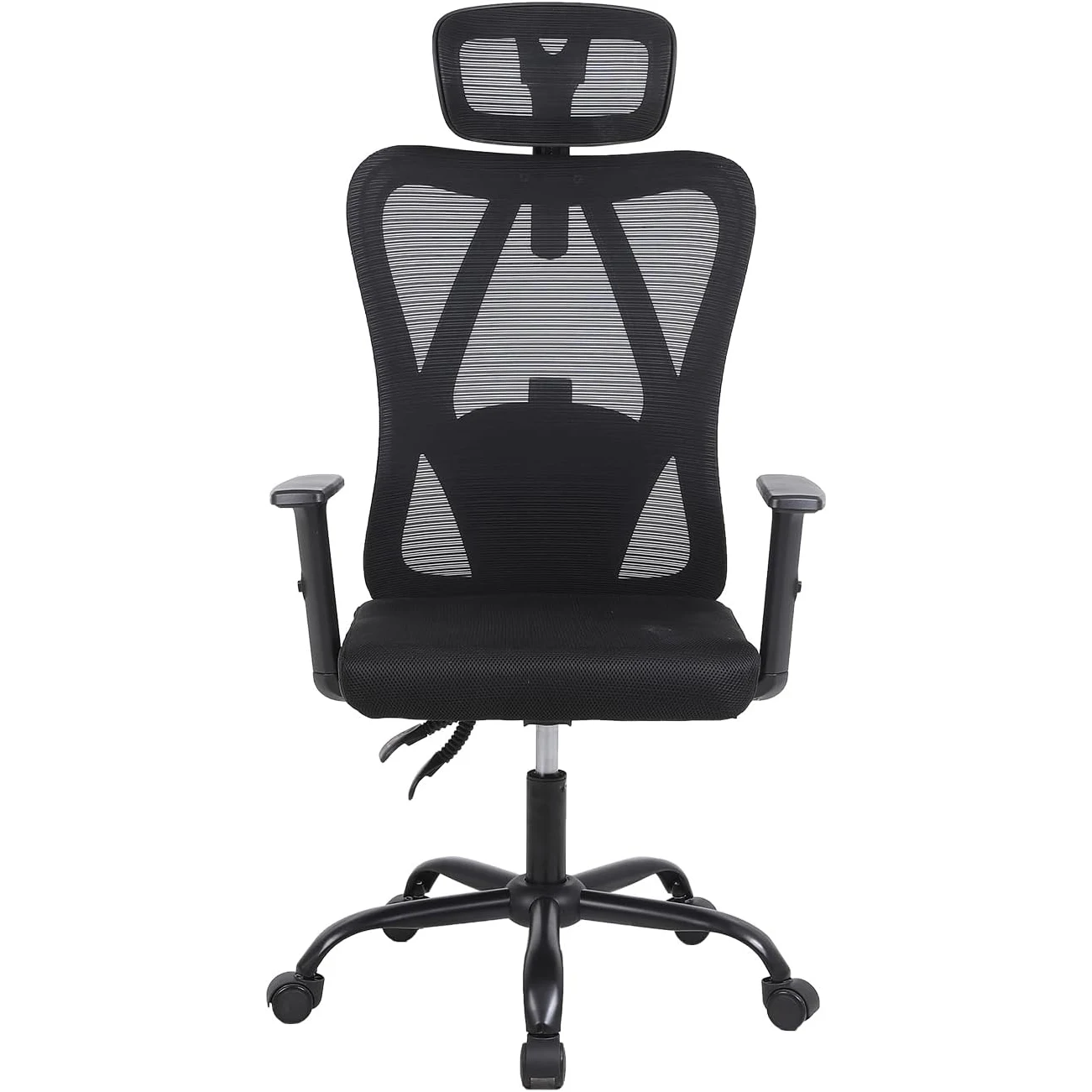 Chulovs Ergonomic Office Chair High Back Desk Chair with Adjustable Armrest, Lumbar Support and PU Wheels, Mesh Computer Chair