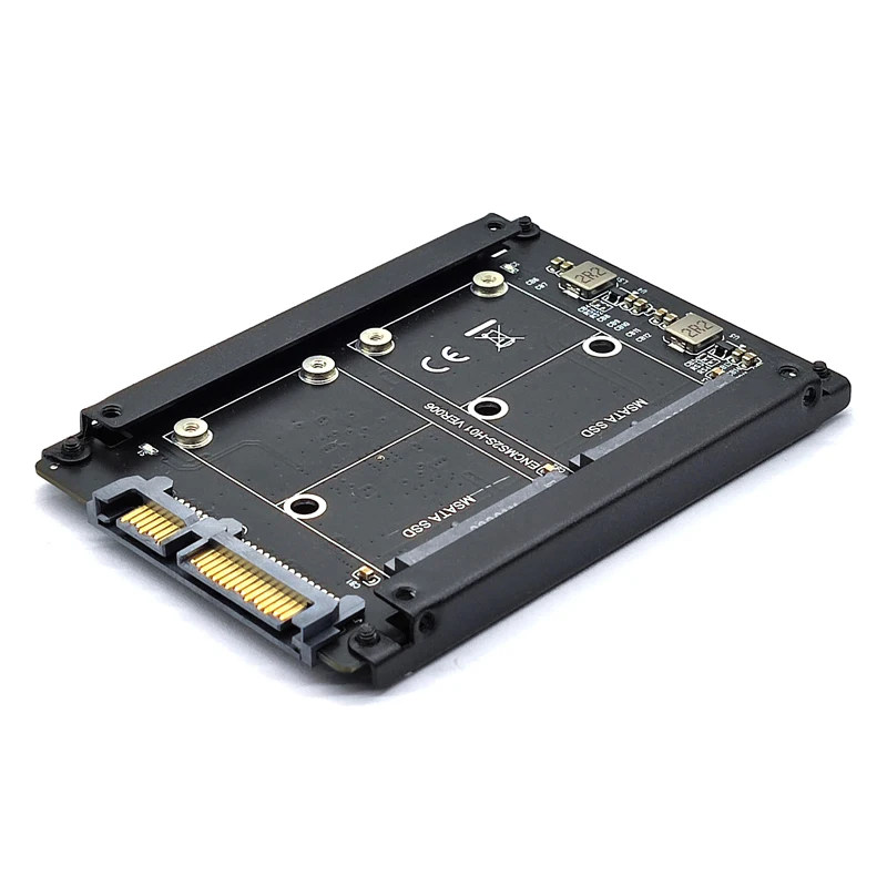 Dual mSATA to SATA Adapter mSATA to 2.5 SATA 3.0 6Gbps Converter Card Board Socket LED Indicator mSATA SSD to 2.5'' SATA 3 Riser