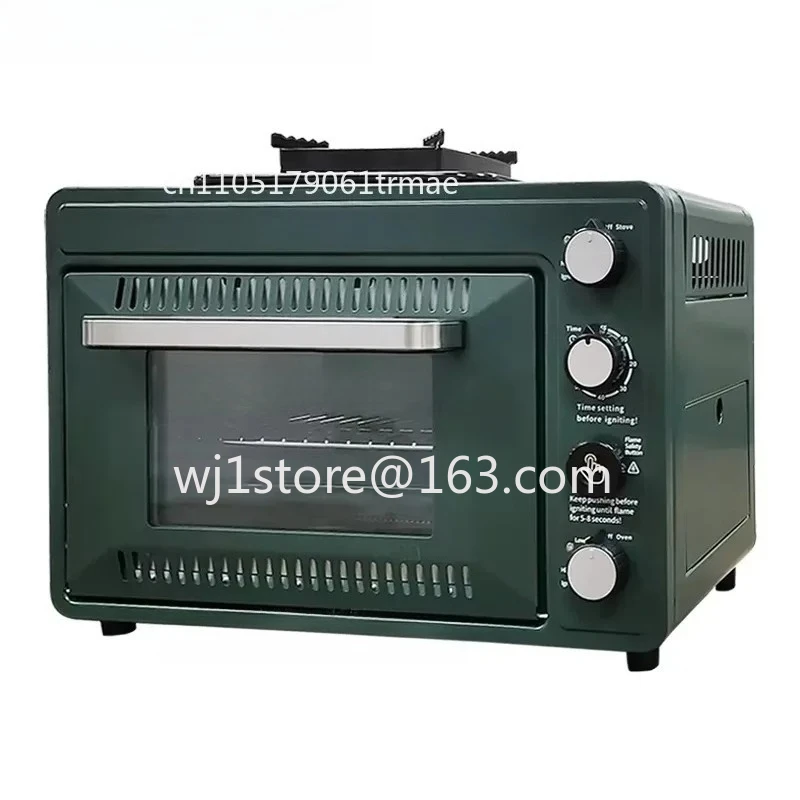 

High-capacity outdoor camping picnic gas toaster, oven with stove