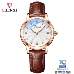 CHENXI 8833 Women's Fashion Automatic Diamond Mens Inlaid Waterproof Luminous Calendar Mechanical Watch Mechanical-watch