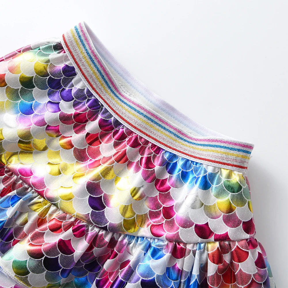 DXTON Girls Miniskirts Colorful Kids Latin Daning Tutu Skirts Ruffles Layered Children's Skirt Girls School Performance Clothing
