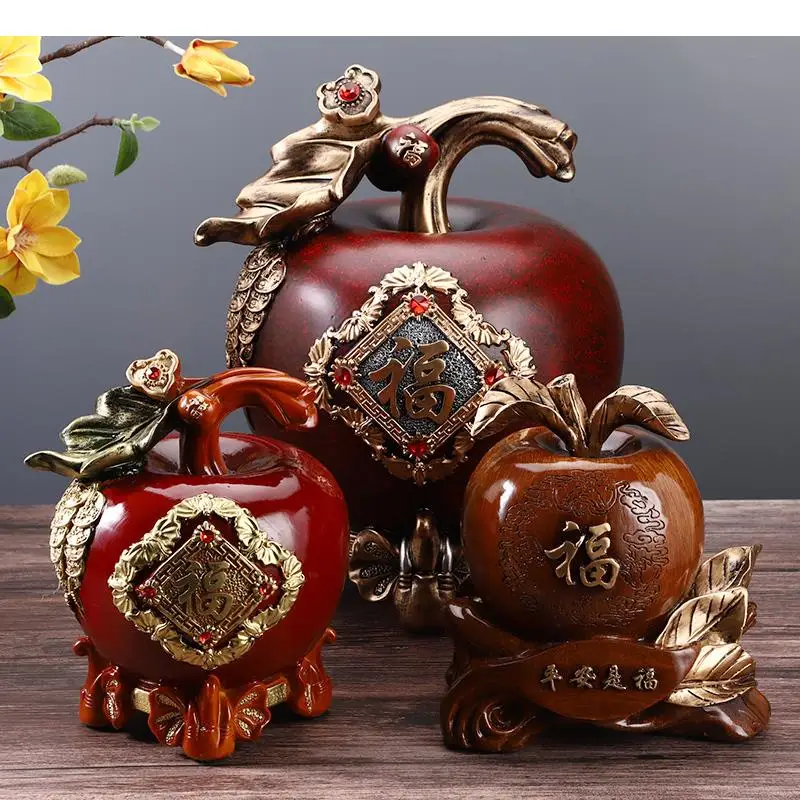 

Retro Crafts Flower Texture Apple Desk Decoration Ornaments Fruits Sculpture Room Aesthetics Apple Statue Vintage Home Decor