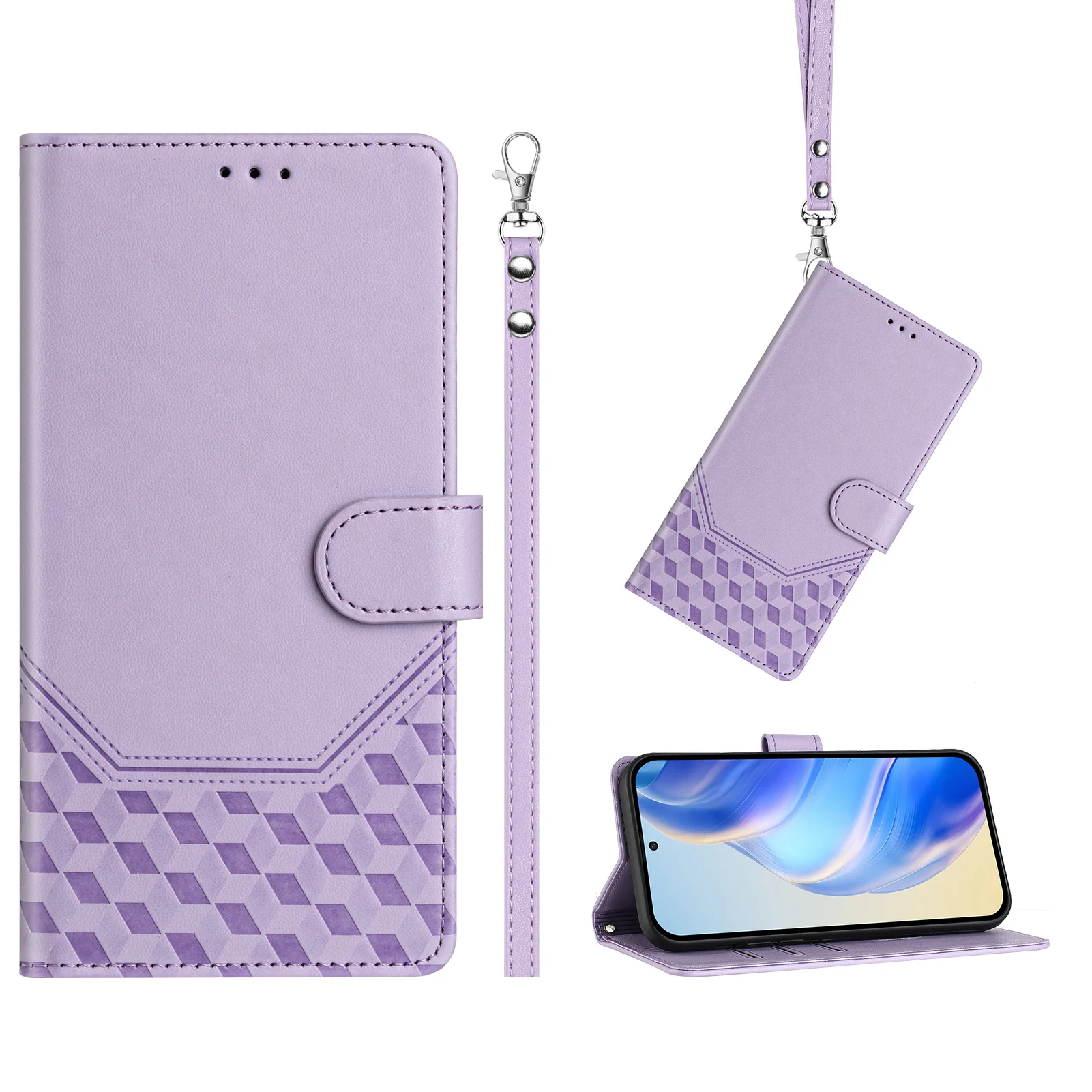 Crossbody Wallet Case For OPPO Realme C67 C65 C63 C61 C55 C53 C51 C33 C30 C25 C21 C20 C15 C12 Leather Lanyard 3 Card Slots Cover