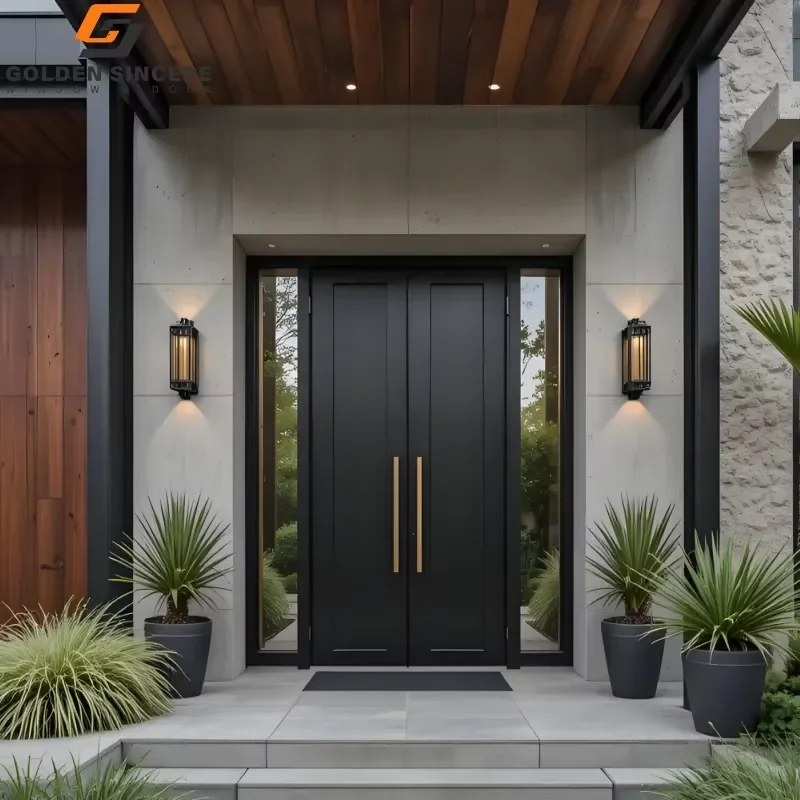 GS Black Titanium Stainless Steel Front Door with Appearance