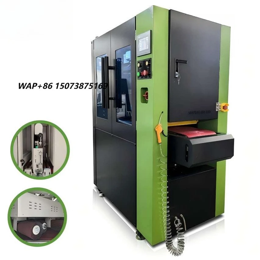 Abrasive Belt Rotary Brush Deburring Machine Sander for Metal Plate Edge Rounding Oxide Removal Hairline Finishing Surface