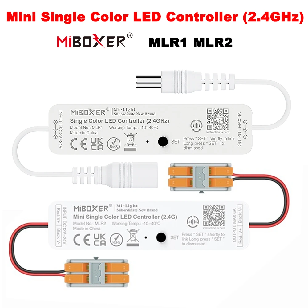 Miboxer Mini Single Color LED Dimmer Controller MLR1 MLR2 2.4GHz Wireless WiFi Tuya APP Control For Single Color LED Strip Light