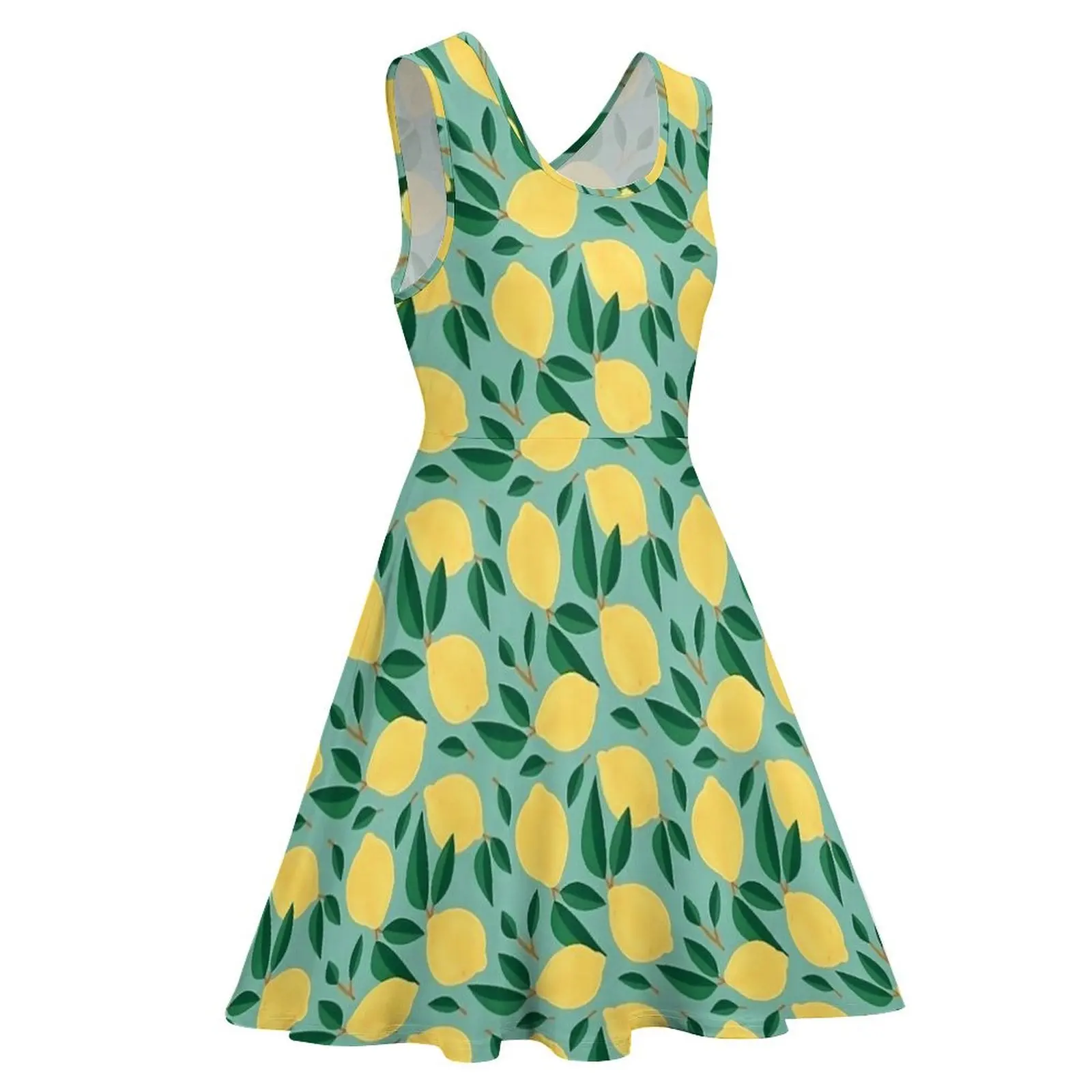 Robe de plage à imprimé de fruits pour femmes, Marley, citron, mode féminine, robe de skate, graphique, cadeau éducatif