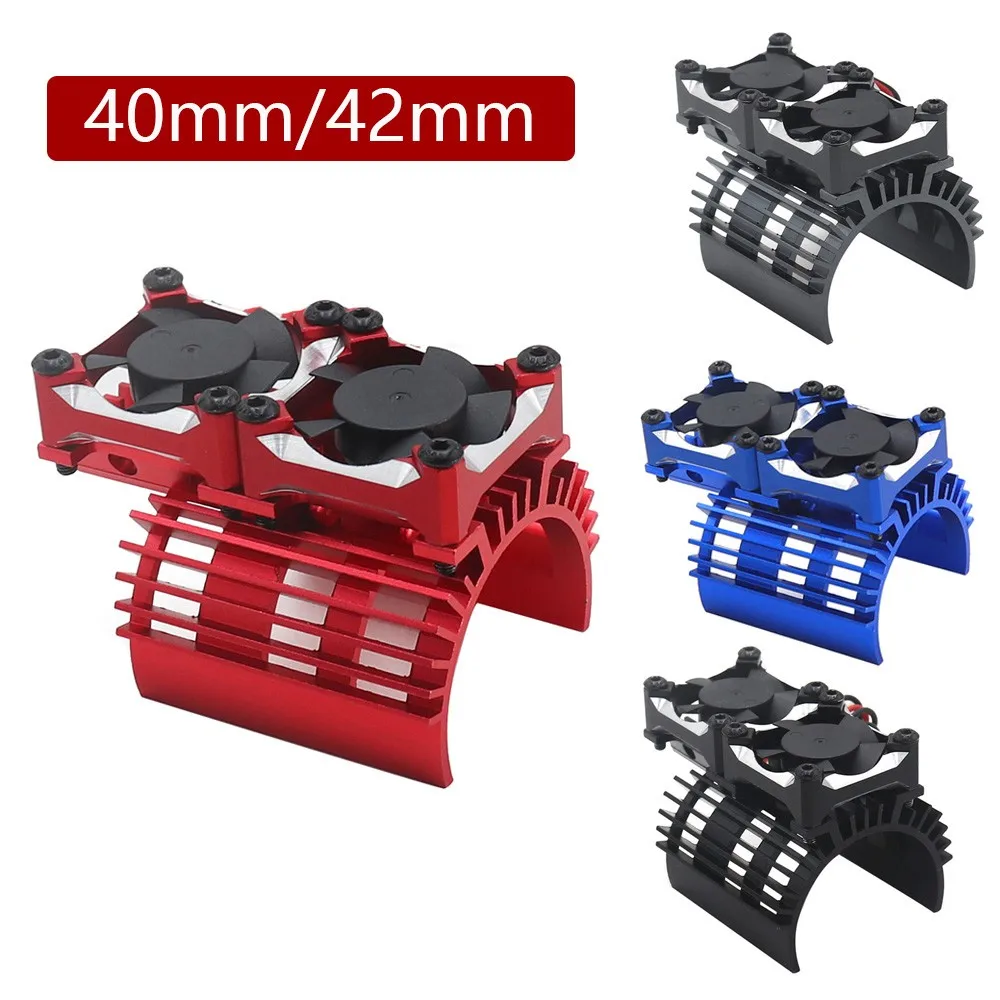 

Metal Dual Cooling Fan 4068 4074 4082 4268 4274 Motor Heat Sink 40-42mm For 1/7 1/8 Arrma Traxxas Rc Car Upgrade Parts