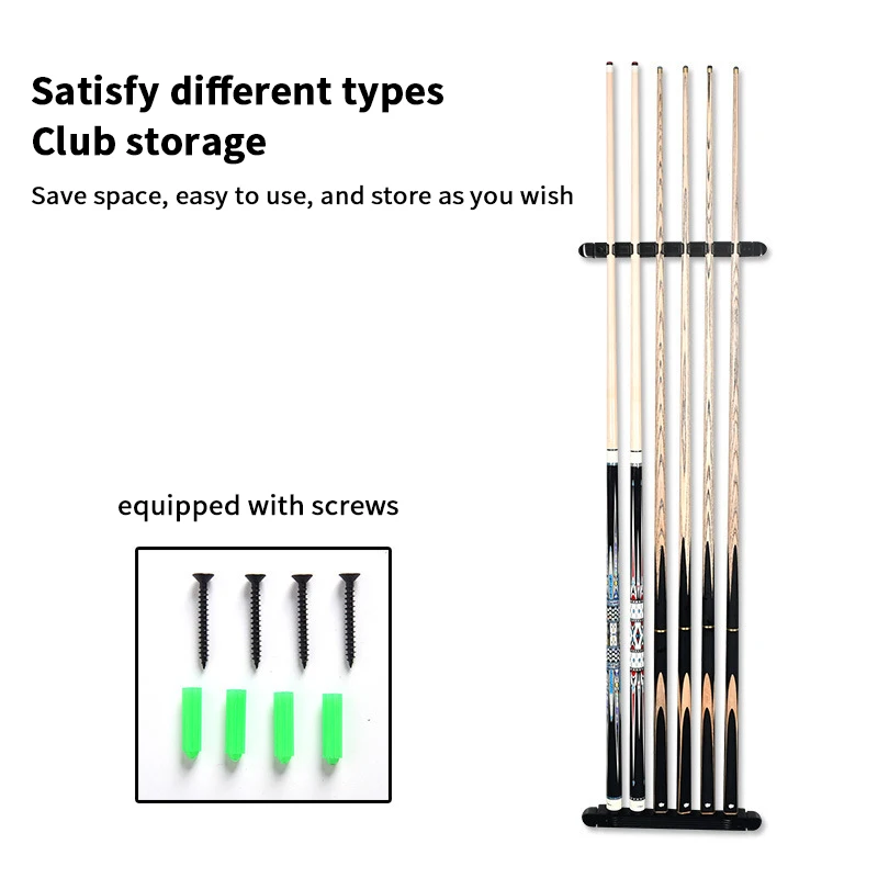 

1Pc 6-Slot Wood Snooker Rod Hanging Bracket Wall-mounted Pool Rod Holding Stands Professional Durable Tools Billiard Accessories