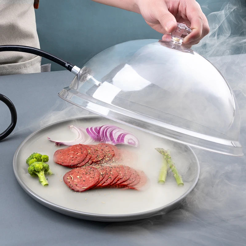 YUMYTH 흡연 총 돔 커버 8/ 10/ 12 인치 플라스틱 연기 Infuser Cloche 뚜껑 돔 커버 흡연자 총 접시 그릇 T270