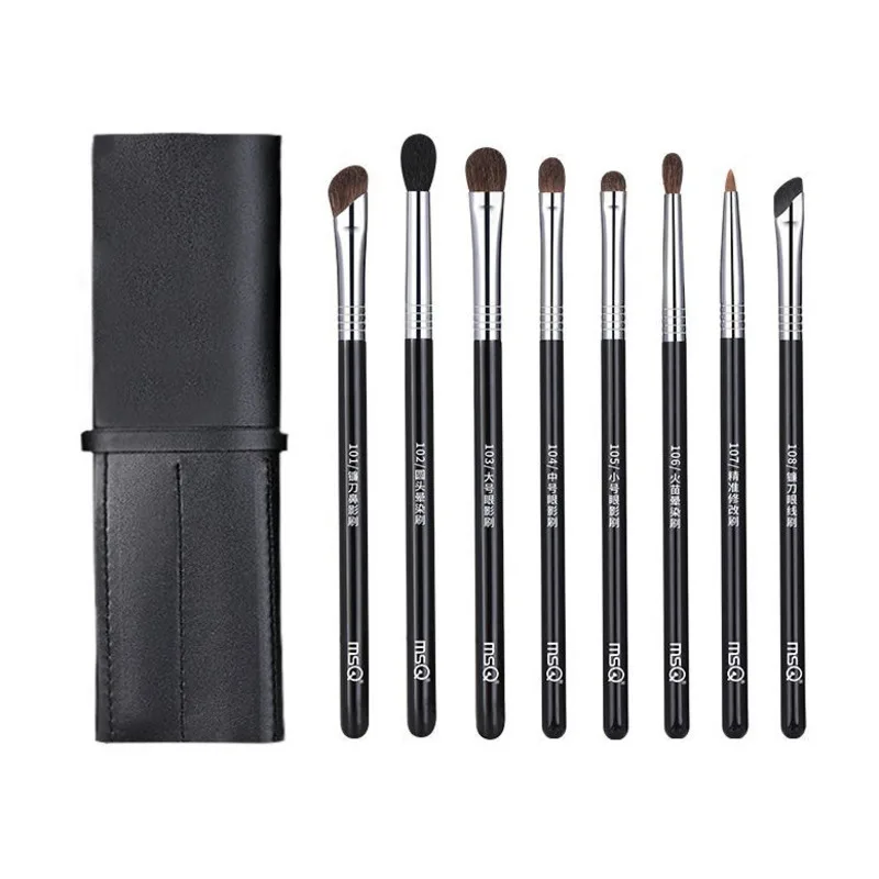 

MSQ/Meisika Extraordinary Master Набор кистей для теней для век из 8 предметов с мягкой щетиной для растушевки глаз Детали макияжа из конского волоса