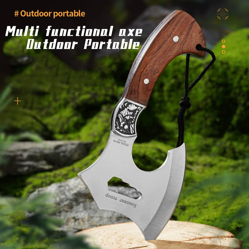 Portable car mounted rescue, bone chopping, outdoor multifunctional hand axe, camping self-defense, chopping wood, small axe