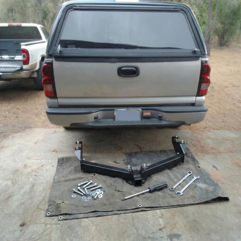 

Class3 Steel Trailer Hitch 2" Square Receiver Black Compatible with 99-13 Silverado/Sierra 1500 01-07 1500 HD 99-04 2500