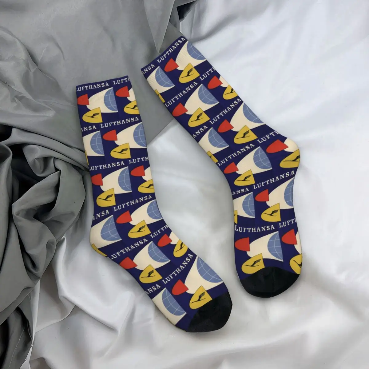 All Seasons Crew Stockings Deutsche Lufthansa Vintage Socks Casual Long Socks for Men Women Valentine's Day Gifts