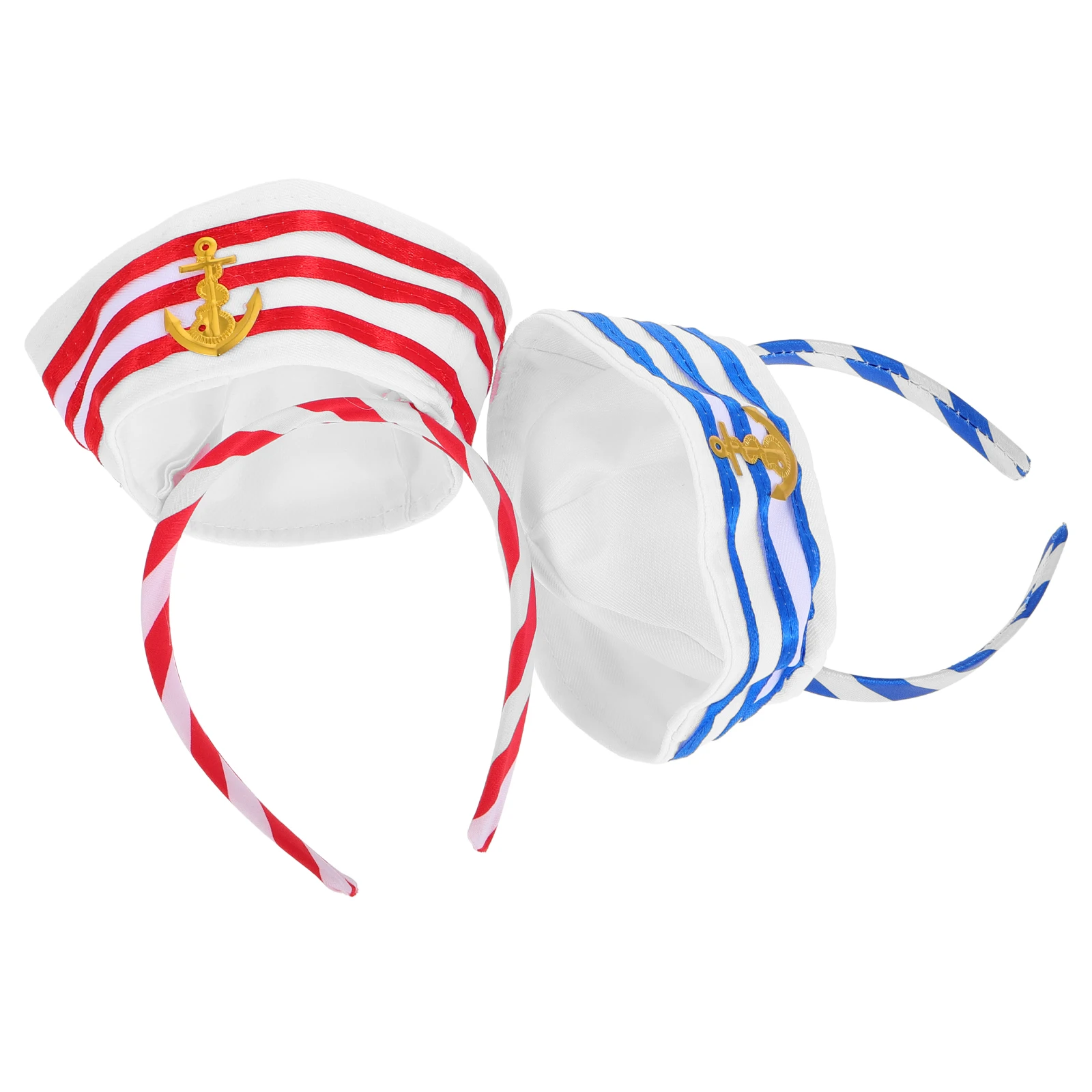 

2Pcs Navy Headb s Navy Hat Hair Hoops Blue Hair Hoops Nautical Party Sailor Hat Headb s Accessories Costume Decor