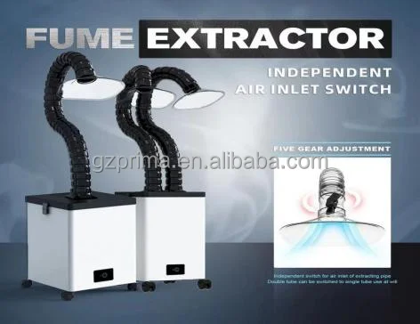 Extractor de humos de doble cabezal, purificador de aire, filtro de humo, máquina de marcado, partner