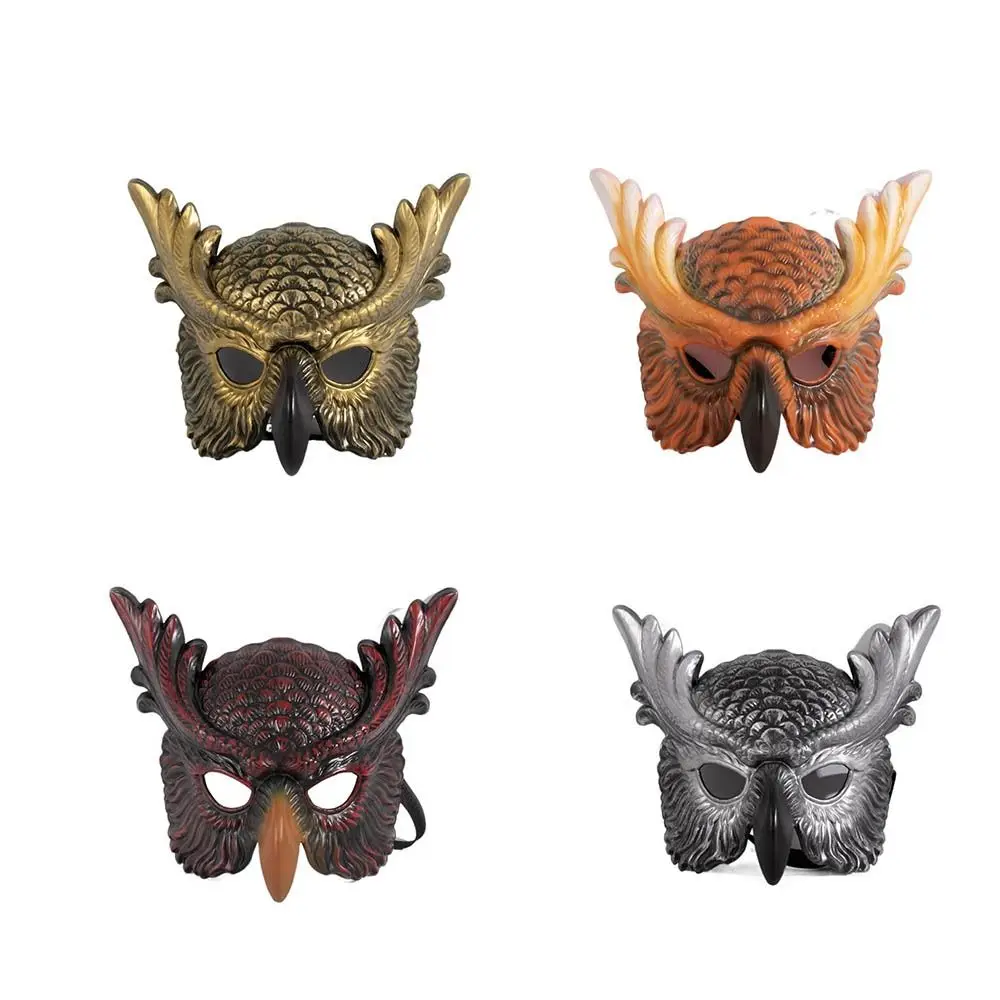 Head Mask Realistic Design Owl Mask PP Material Bird Mask Full Face Mask Scary Style Prom Mask Halloween Costume Mask Mardi Gras