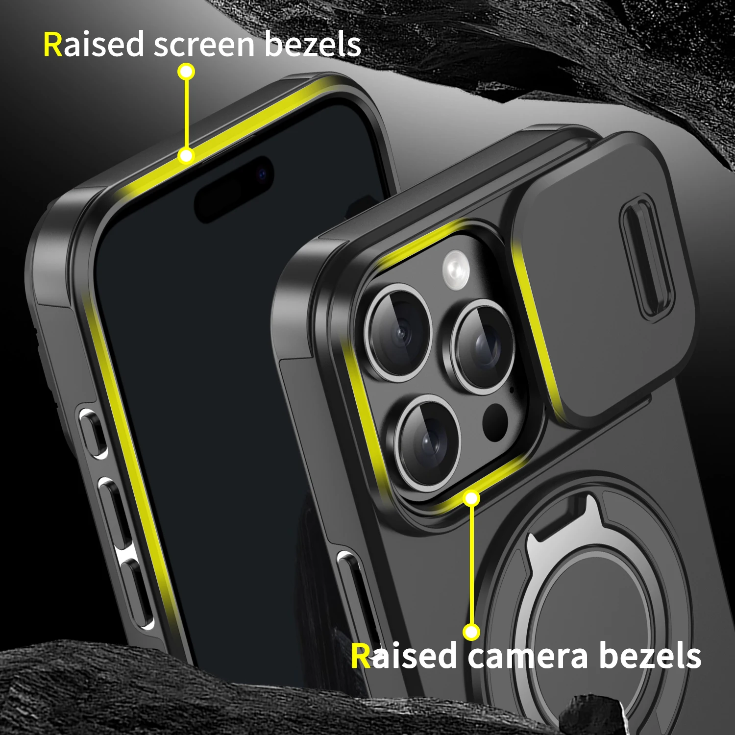 Heavy-duty Rugged Magnetic Stand Case For iPhone 18 17 Air 16 E 15 14 13 12 Pro Max Plus Slide Camera Protect For Magsafe Cover