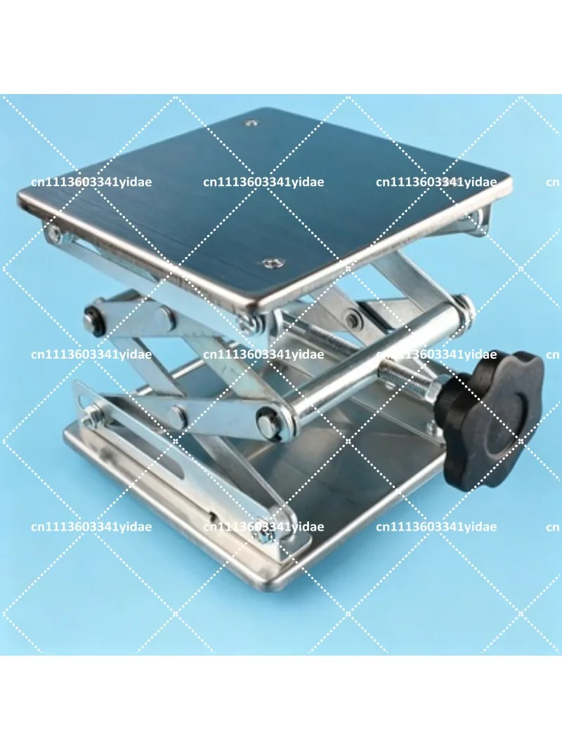 30x30CM Manual 304 Stainless Steel Z-Axis Sliding Table, Screw Lifting Platform 9-46CM, Load 25KG