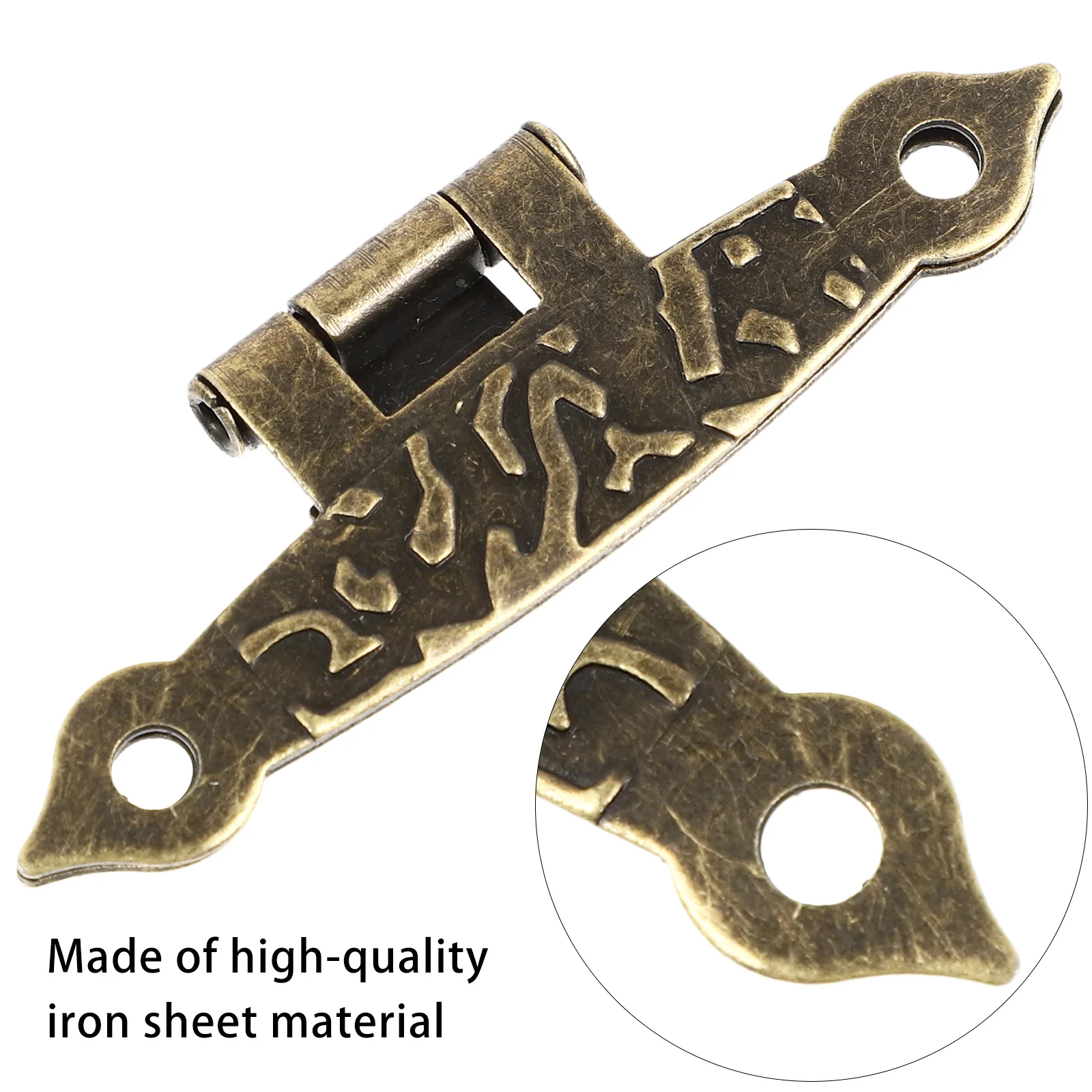 

10Pcs Wooden Box Hinges High Quality Iron Vintage H Type Hinges Easy Install for Small Cabinets Drawers Jewelry Box DIY Close