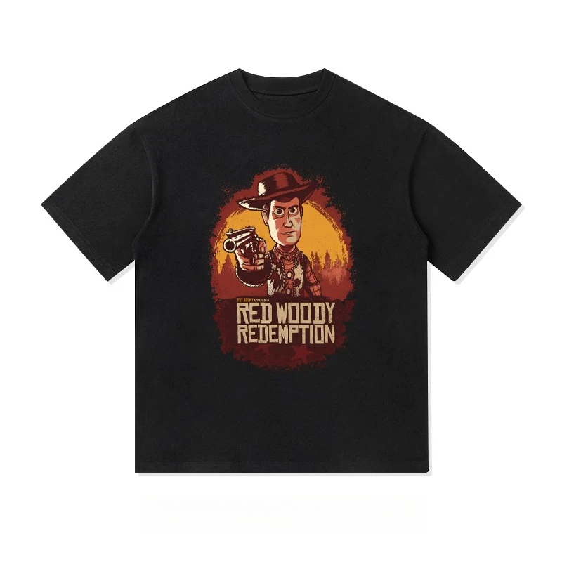 توي ستوري وودي الرجال النساء 100% القطن تي شيرت الصيف الكرتون kawaii لطيف الملابس عادية الراحة المتضخم قصيرة الأكمام Y2k قميص #1