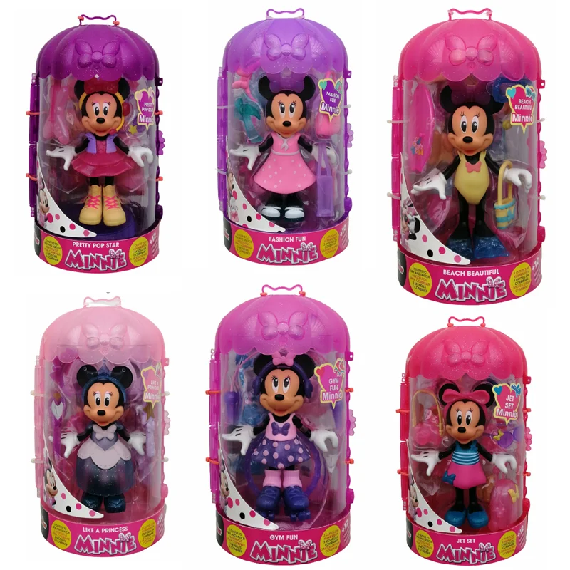 

Disney Mickey Mouse Minnie Mouse Dolls That You Can Dress Up Action Figures Model Toy Collection Ornaments Gifts for Kids