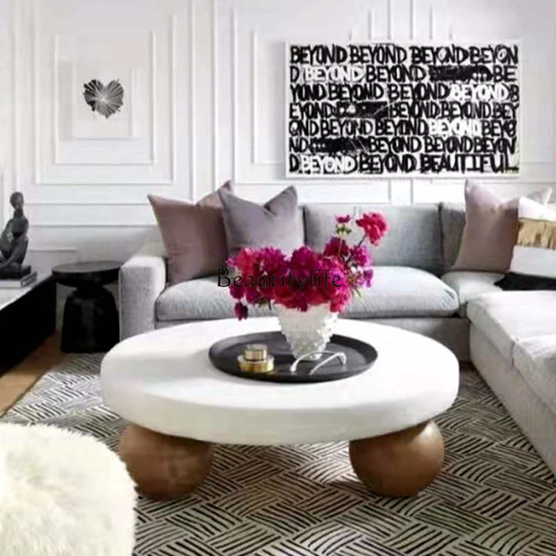 

Nordic round coffee table art surprise quiet wind round Italian minimalist coffee table