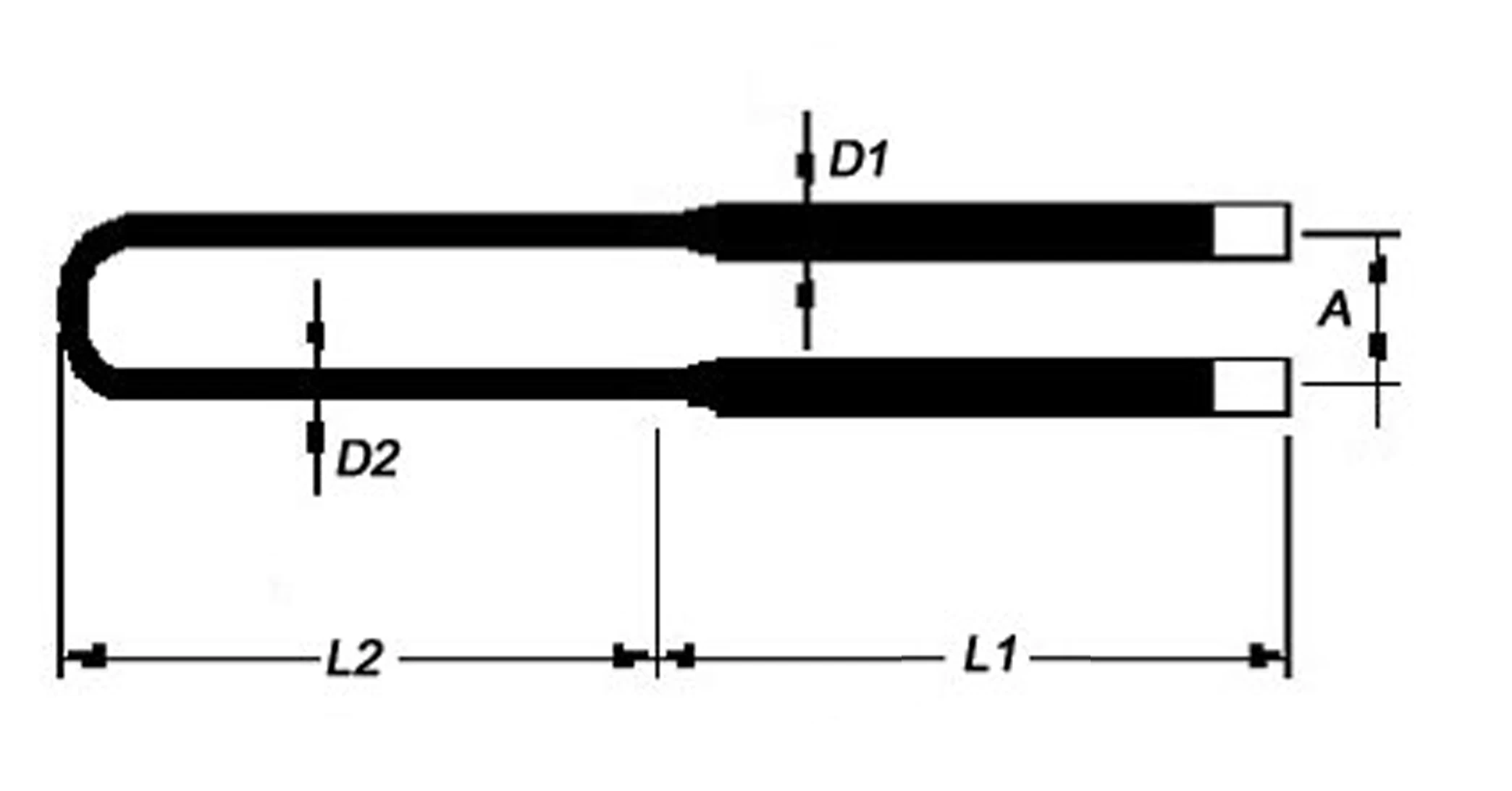 1750 Grade MoSi2 Heating Element (40x300mm) - HE1750T40300