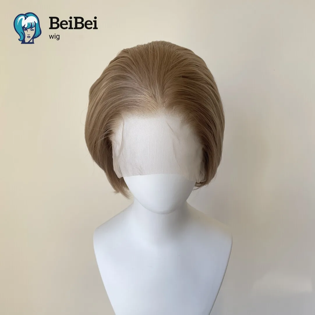 

Коричневый боб, короткий парик для мужчин, 13x4, синтетический парик спереди, для чернокожих женщин, высокотемпературные волокна, 8-дюймовые парики для косплея, вечеринки