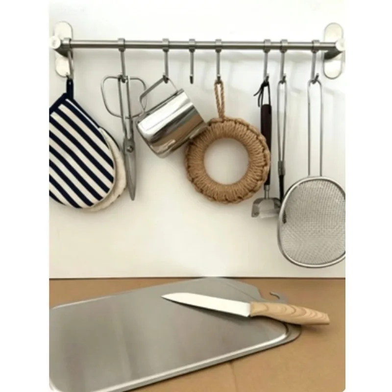 Kitchen hook 304 stainless steel wall movable hook Kitchenware rod rack Spoon shovel hanger