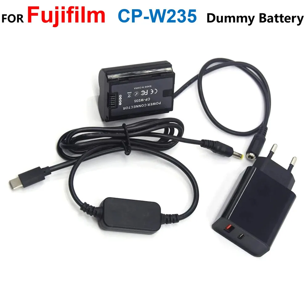 

CP-W235 DC Coupler NP-W235 Dummy Battery+USB Type-C Power Cable+PD Charger USB-C Adapter For Fujifilm X-T4 XT4 GFX100S GFX50S II