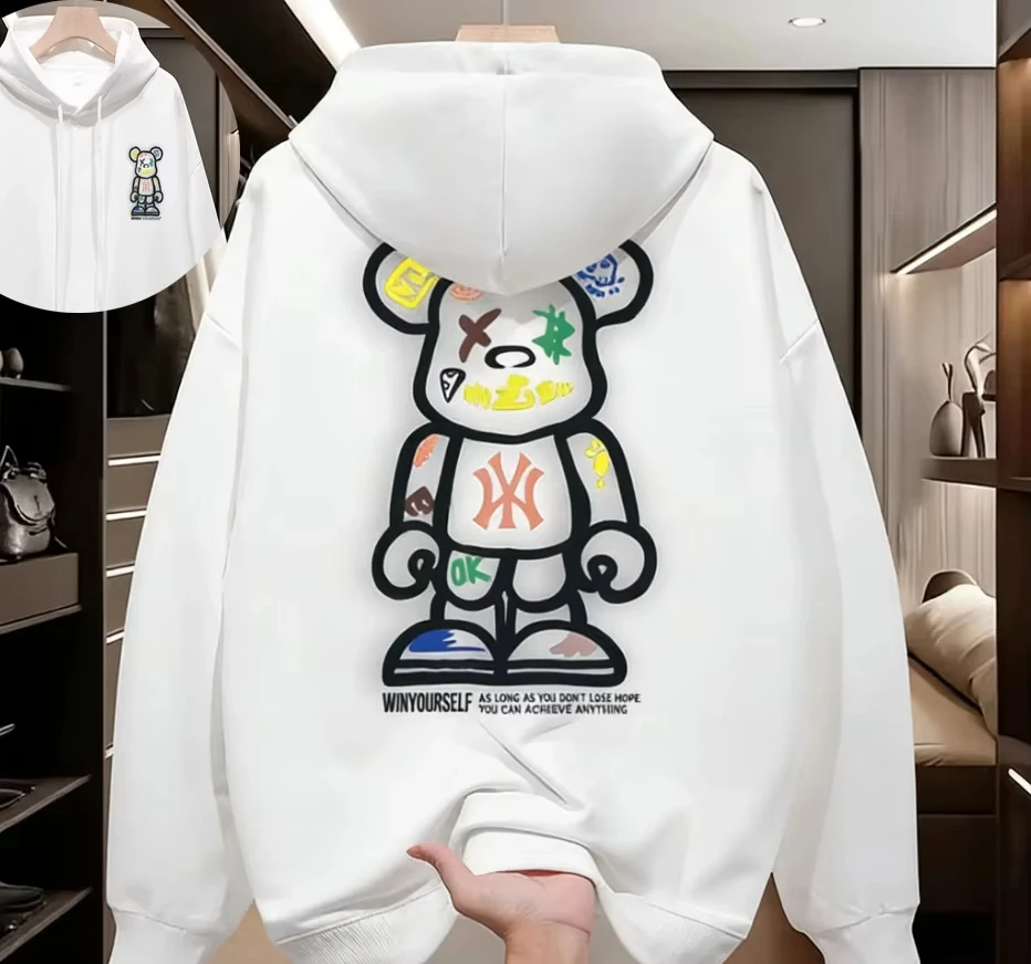 2026 Neues Design Herren-Sportshirt mit Kapuze - Frühling-Herbst Lässiges Modisches Locker Sitzendes Cooles Paar-Oberteil – Detail 7
