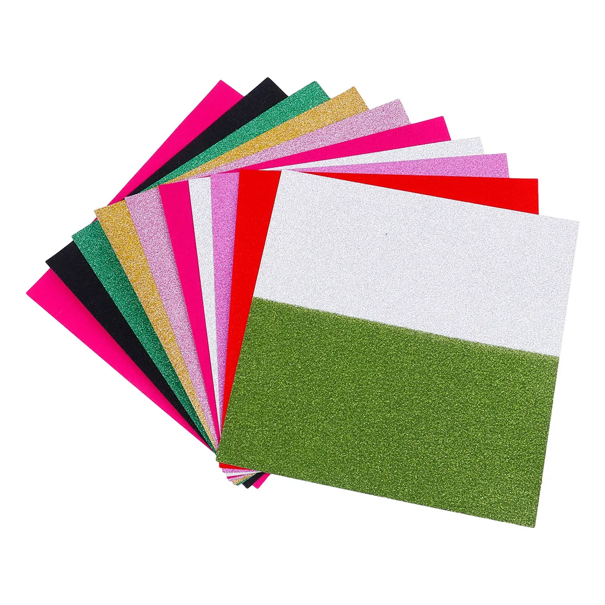 

100 Pcs Glittering Green Onion Paper Wrapping Colorful Origami Christmas Sparkling DIY Material Flash Child