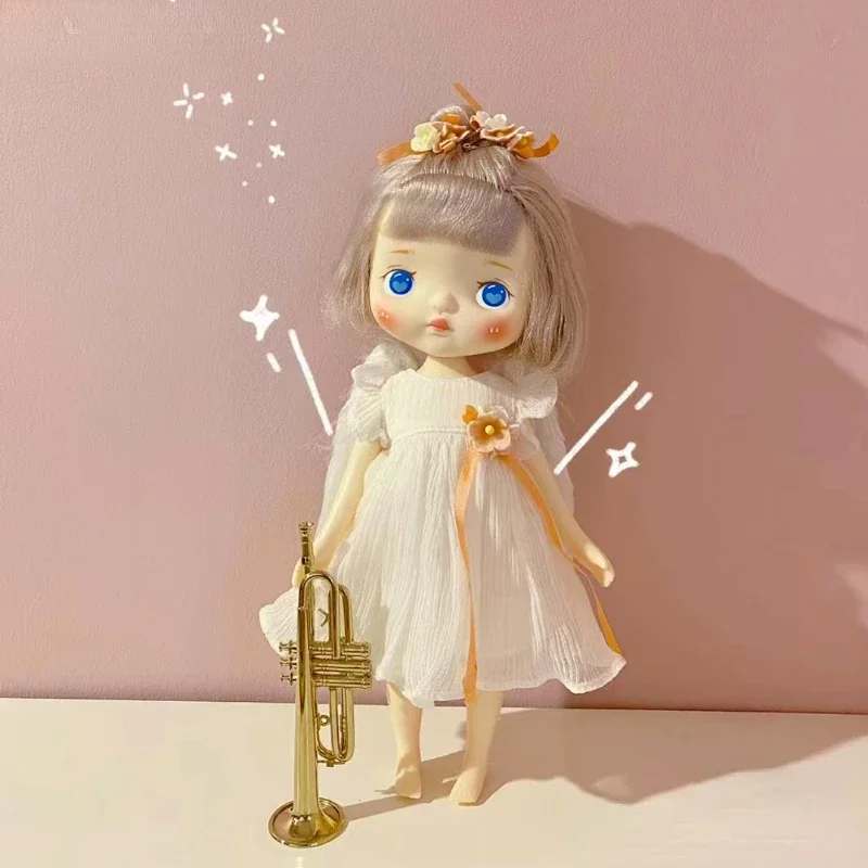 

Exclusive HOLALA Angel Two Years Anniversary Dream Doll White Dress Lovely Girl Figure Fantastic DIY Puppet Art Collections Toy