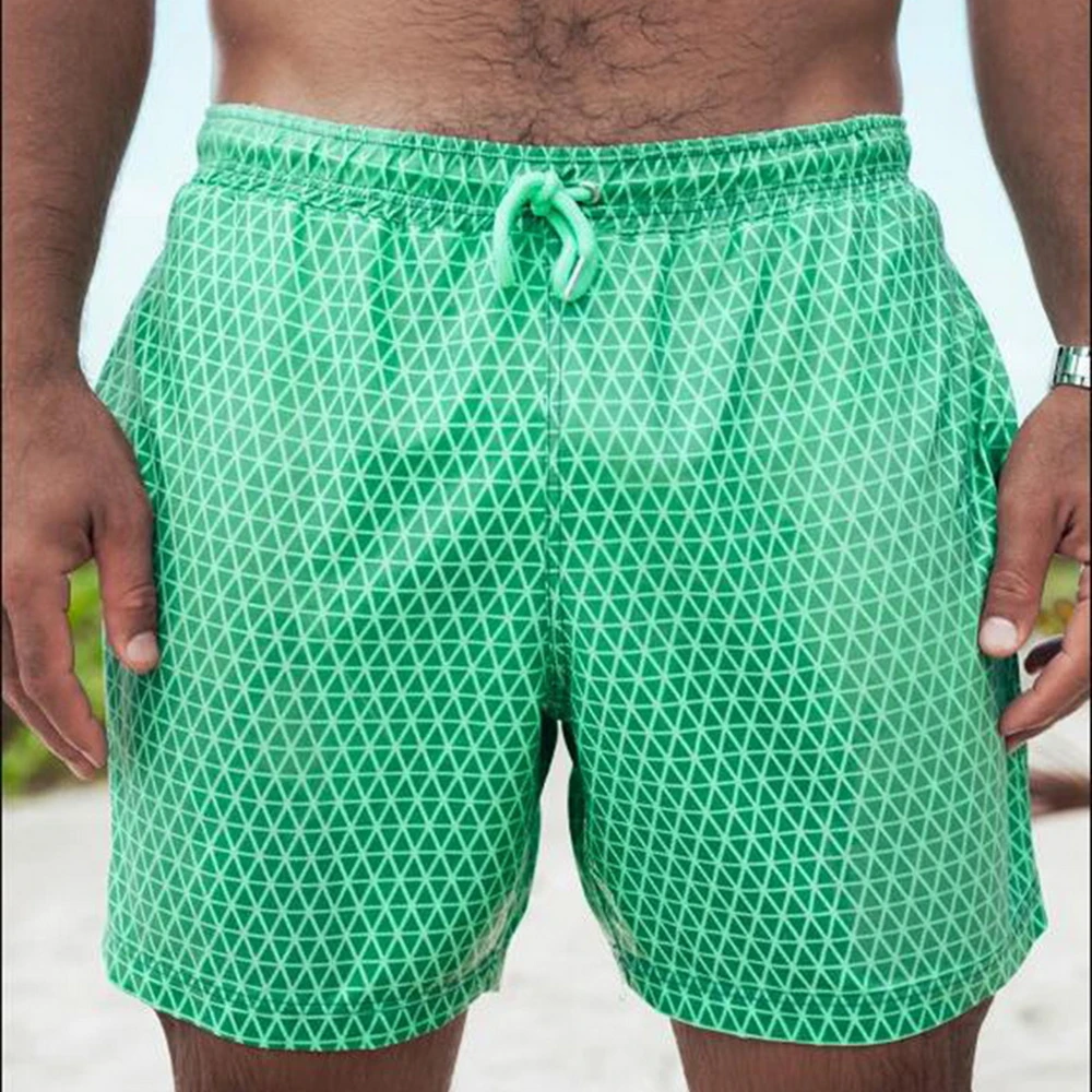 Men\'s Swimming Shorts Water and Temperature-Sensitive Color-Changing Beach Pants Summer Swim Trunks Surf Shorts Magical Swimwear