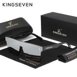 KINGSEVEN UV400 Rimless Sunglasses Women Men Fashion Square Large Frame Glasses Trendy TR90 Causal Driving Vacation Eyewear