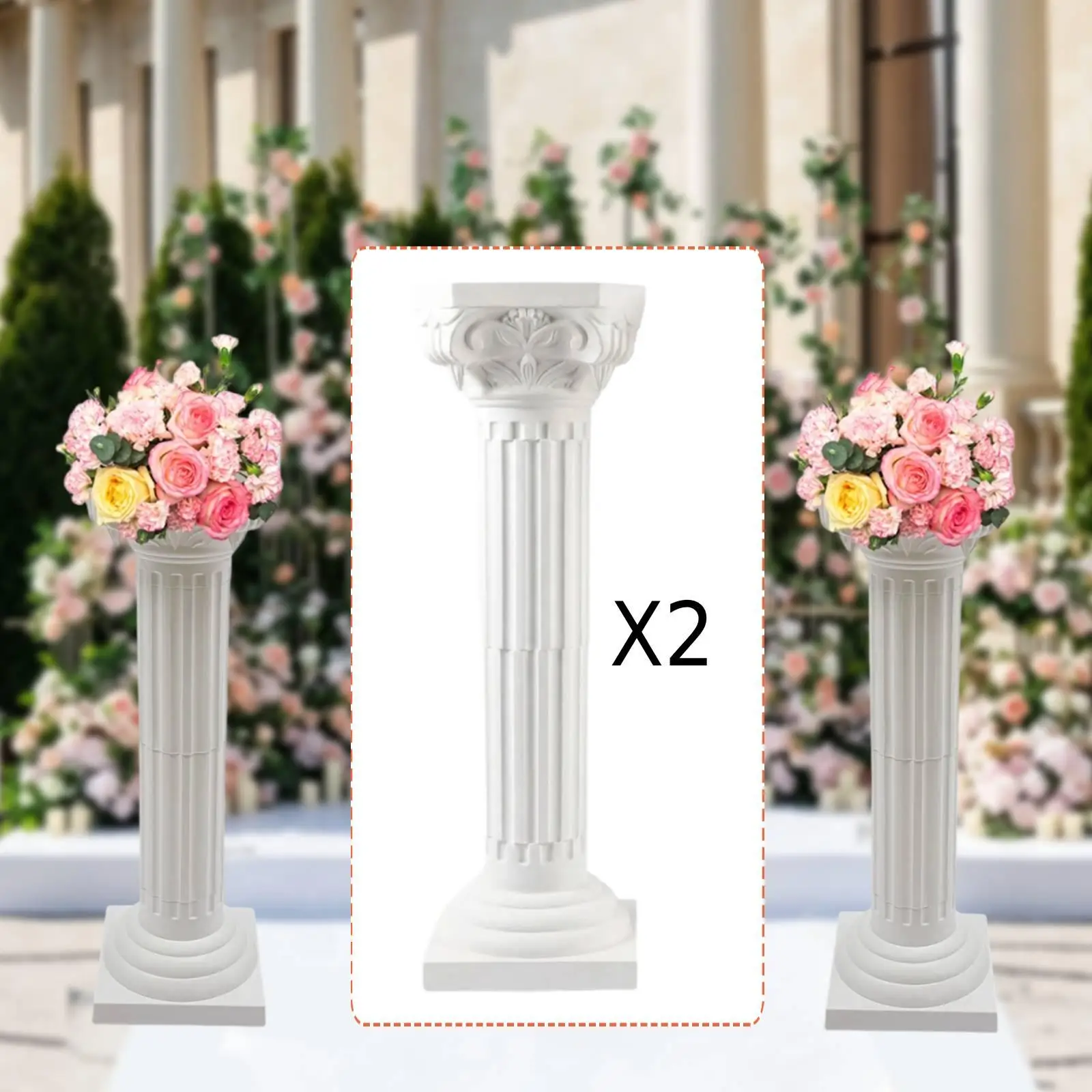 Plastic Roman Pillar Statue Mini Greek Column Elegant Decoration for Garden Scenery Layout and Indoor Wedding Ceremony