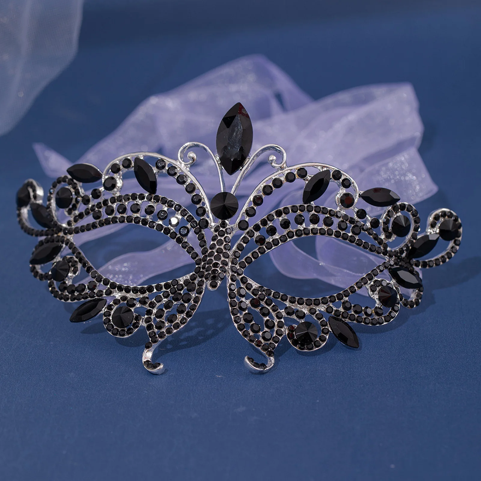 Women Crystal Masquerade Mask Rhinestone Fancy Mask Evening Party Mask for Masquerade Ball Banquet Cosplay